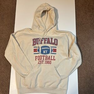 Womens Buffalo Football Cream Hoodie